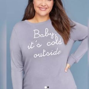 Lane Bryant Gray Long Sleeves Tee Size 26/28